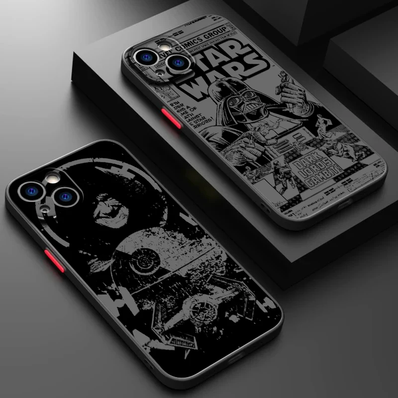 Disney hvězda wars luxusní logem matného průsvitné pro jablko iPhone 15 14 13 12 11pro XS XR X 8 7 SE pro maxi plus mini mala funda