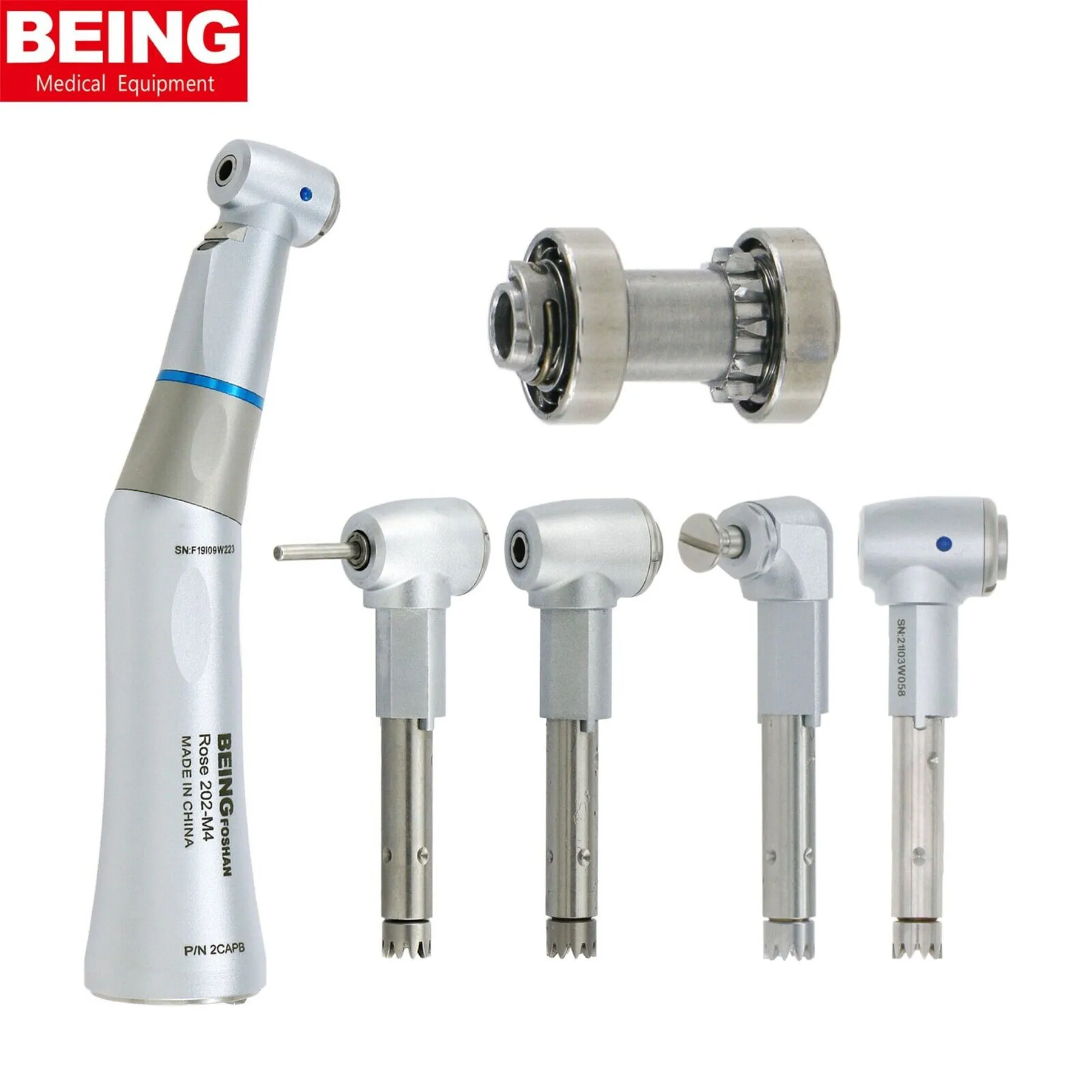 

BEING Dental Low Speed handpiece INTRA Head Fiber Optic Contra Angle Handpiec 202CAPB Cartridge/Head