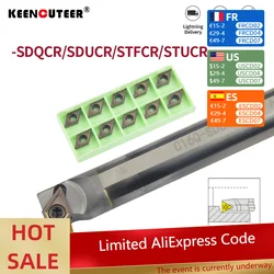 Tungsten steel cutter bar -SDQCR/ -SDUCR/-STFCR /-STUCR internal Turning Tool DCMT insert lathe machine boring bar cutting tool