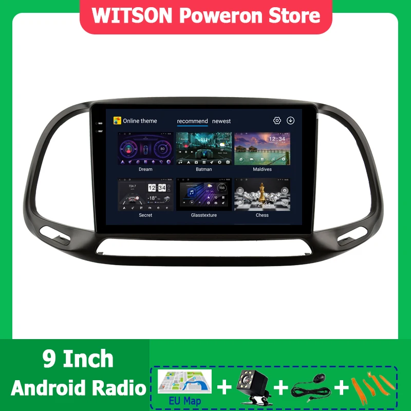 

CarPlay Navigaion For FIAT Doblo 2015-2020 Multimedia 9" Screen Player Radio Car Stereo GPS Android auto