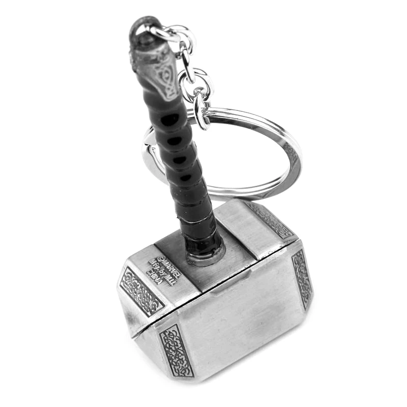 Trendiger Avengers Thor Mjolnir Schlüsselanhänger - Superhelden-Thor-Schlüsselhalter Rucksack-Accessoire für Filmfans Persönliches Geschenk – Detail 2