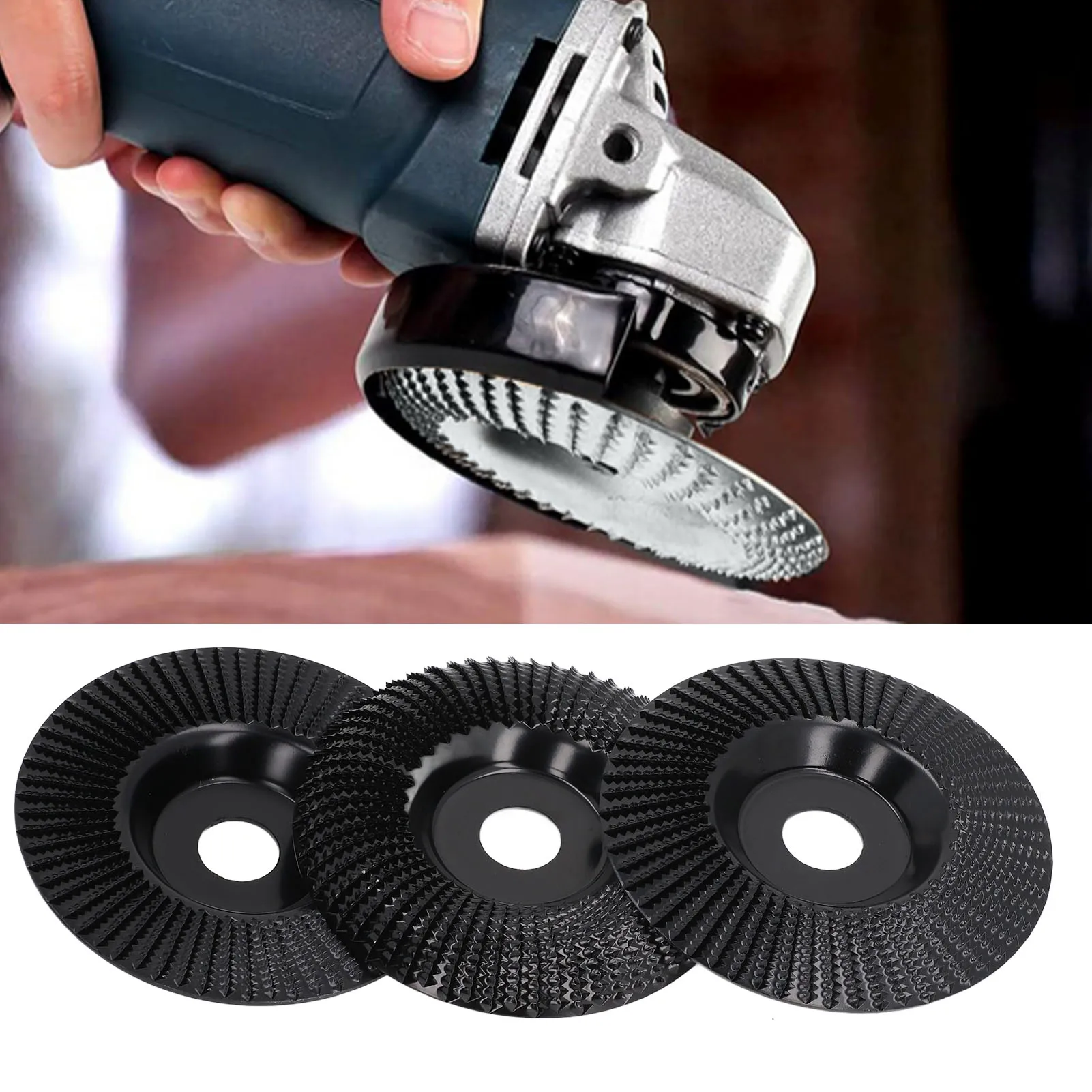 Carbon Steel Wood Carving Disc Set, 125mm Grinding Wheel for Angle Grinder, DIY Shaping & Roughing Log Crafts