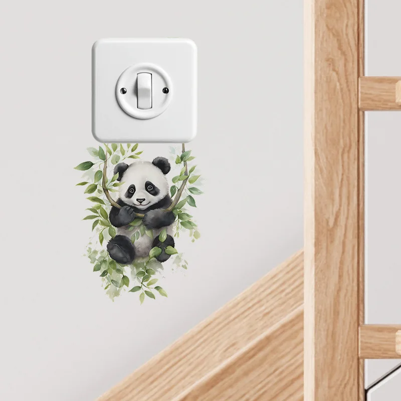 Kawaii Animal Switch Stickers Playful Cartoon Wall Decals for Kids Room Living Room Home Decor Self Adhesive Light Cover