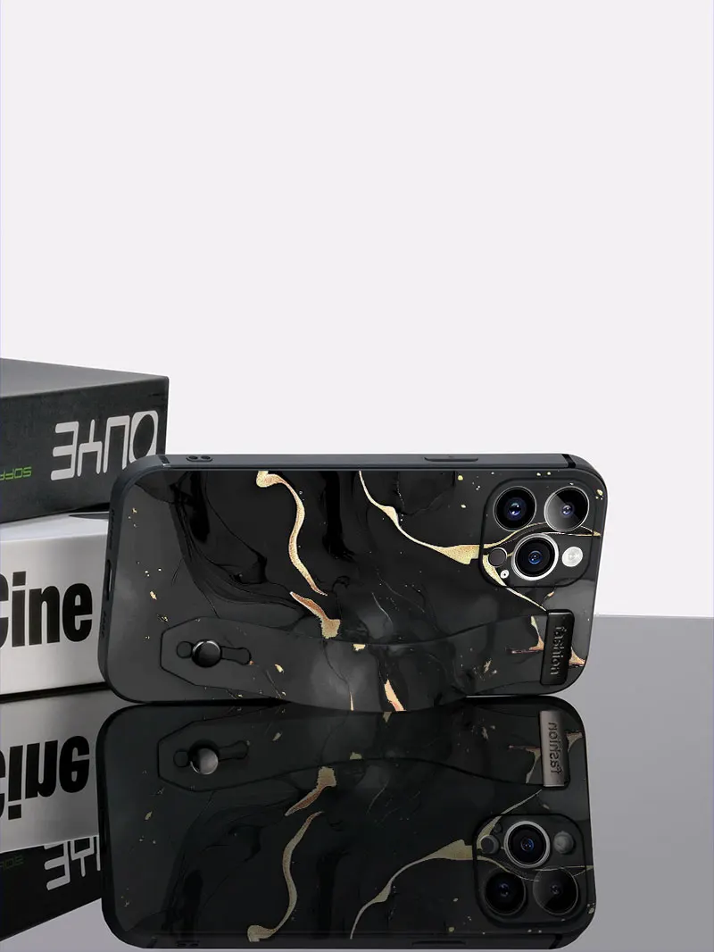 Luxury Liquid Silicone Marble Pattern Wrist Strap Phone Case For Samsung Galaxy S25 S24 Ultra S23 FE S22 S21 S20 Plus Back Cover