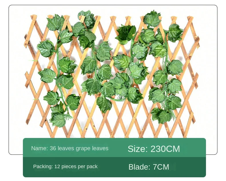 2.1M Artificial Plant Green Ivy Leaf Garland Silk Wall Hanging Vine Home Garden Decoration Wedding Party DIY Fake Wreath Leaves
