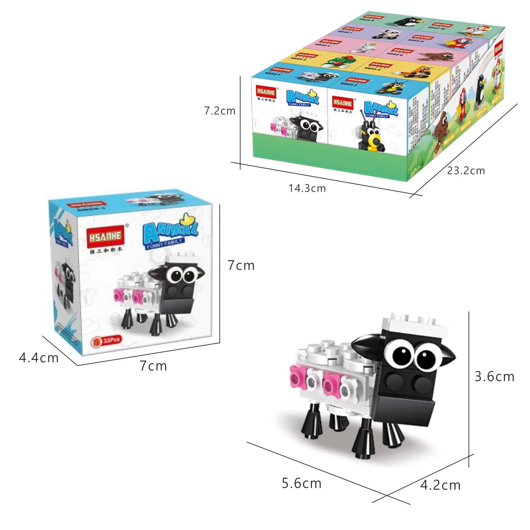 10Pcs Animal Small Particle Assembly Building Block Puzzle Education Toys Tabletop Ornaments Boys Girl Block Toys Gift