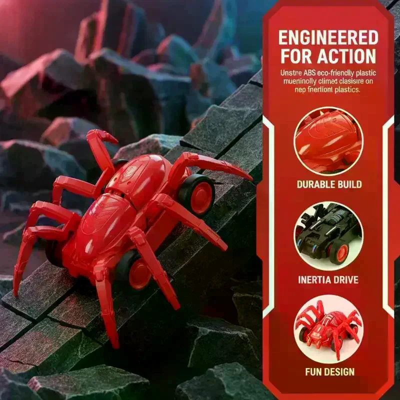 

1/4Pcs Crawling Simulation Animal Inertia Car Spider Boys And Girls Climbing Stunt Car Toy Gifts Children Spider Vehicle