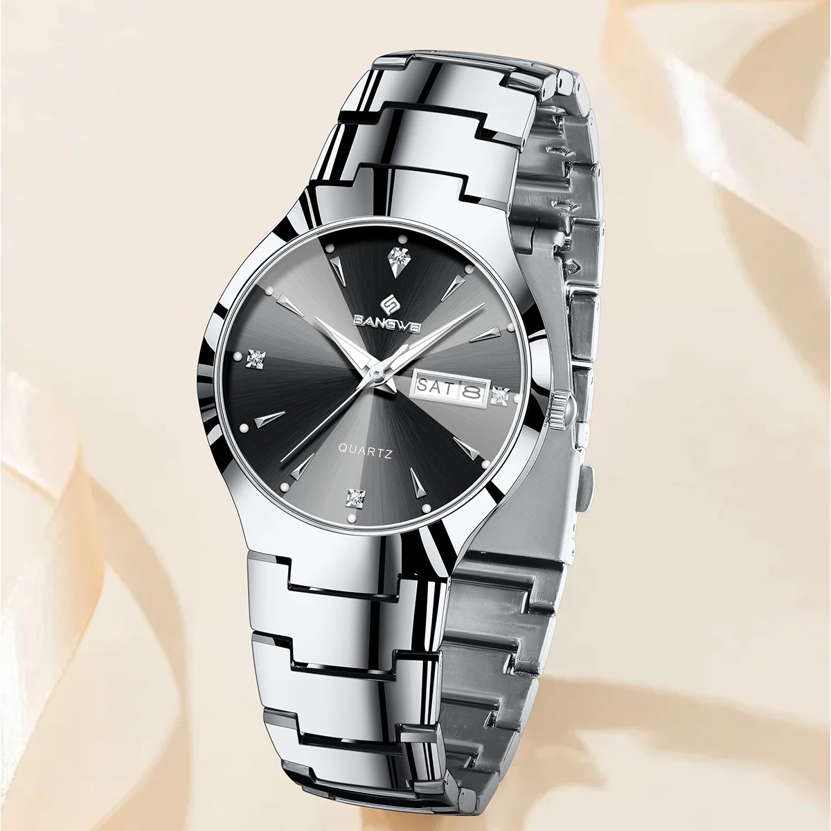 BANGWEI 2026 New Couple Watches Waterproof Luminous Wristwatch for Lover Date Men‘s and Women's Wristwatch Simple Fashion+Box
