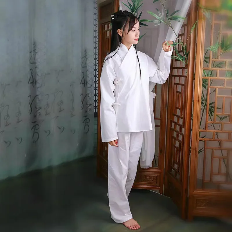 Hanfu-Vêtements Intérieurs Traditionnels Chinois pour Hommes et Femmes, Lingerie Classique Vintage, Sous-Vêtements Blancs, Costume Y-Pants, Document Solide