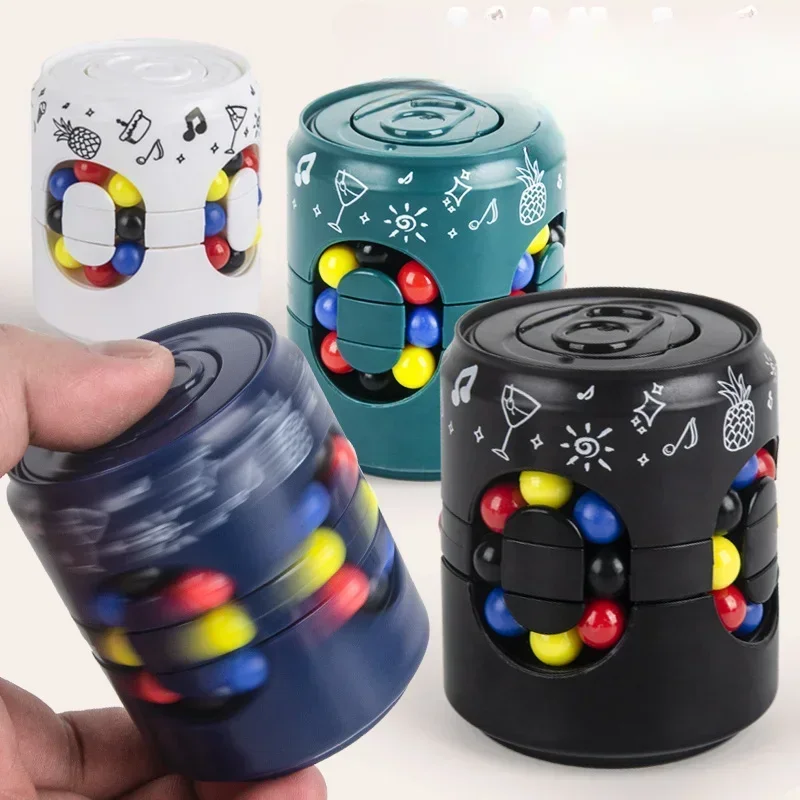 

Rotating Magic Bean Spinner Cube Cans Fidgeting Educational Toy Rotating Can Children's Puzzle Stress Relief Decompression Toys