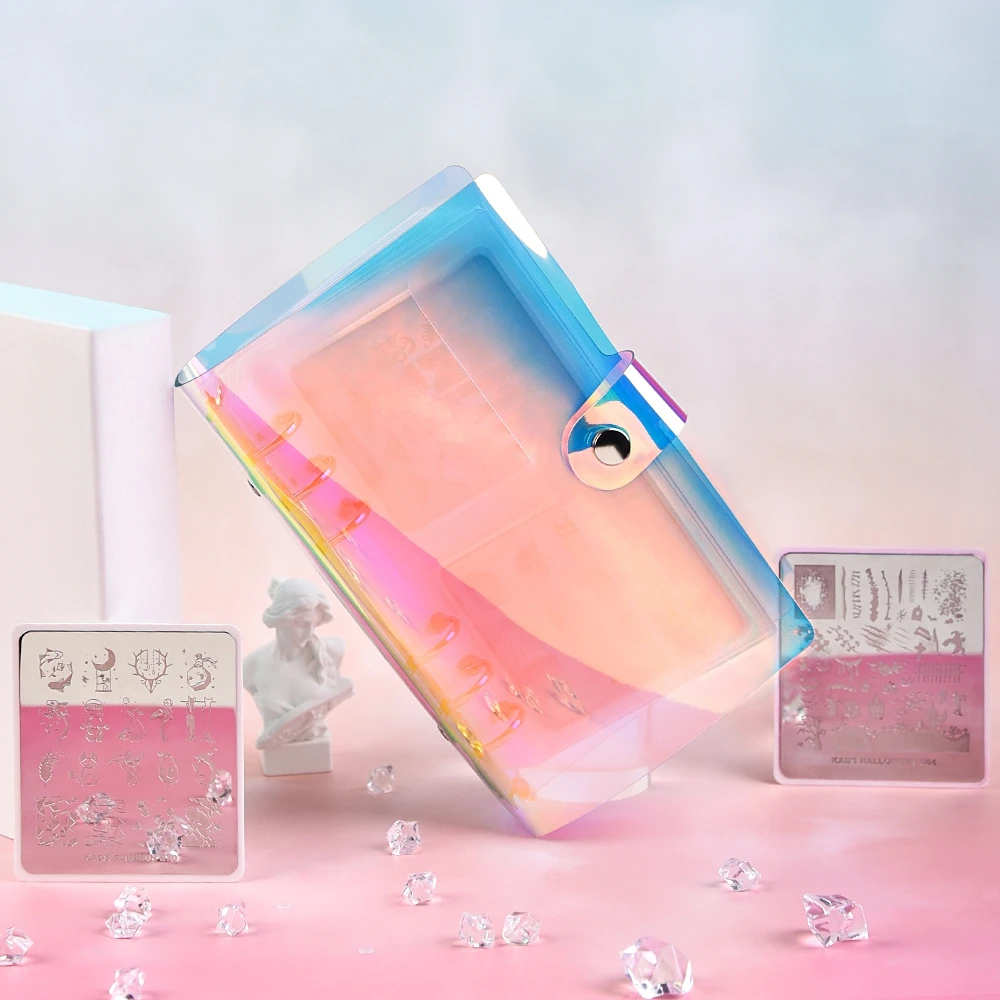 16スロットネイルアートカード収納ケース大容量スタンピングプレートホルダー収納レーザー13*19.5*2.4cmシンフォニー収納バッグ