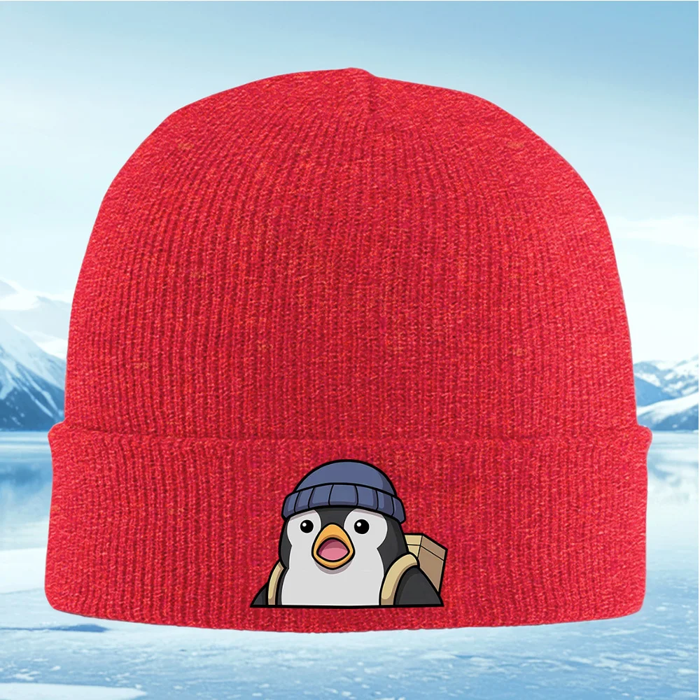 Pingüino usando sombrero cara sorprendida hombres mujeres Unisex sombrero de punto gorro Jersey gorra invierno térmico cálido Na