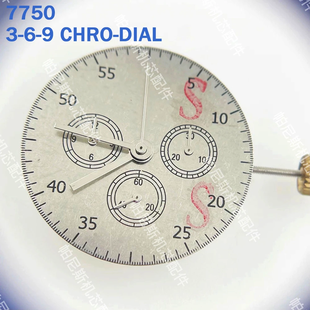 Dandong SL-4613D Replace 7750 Chronograph Mechanical Movement 3/6/9 Dial Suit for Modified Rlx Series Automatic Self-winding Mov