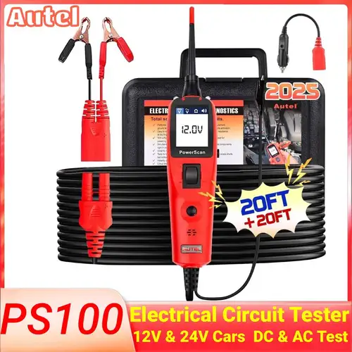 Imagen 1 del producto Autel Power Scan PS100 Kit de sonda de circuito de alimentación 12V 24V AC DC voltaje Digital probador de circuito automotriz herramienta de prueba de diagnóstico de coche