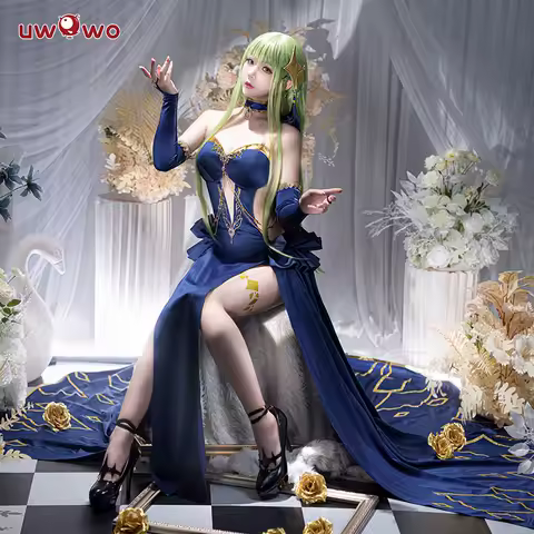 IN STOCK UWOWO C.C. Cosplay Lelouchh Chessboard Party Gown Mahjongg Soul CC Lelouchh Cosplay Costume