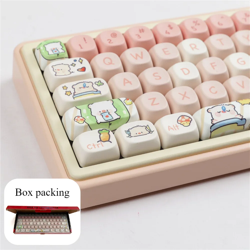 Cute Keycap MOA Thermal Sublimation PBT Keycap Personalized 140 Keys for 64/104/108 Gaming Mechanical Keyboard Accessories