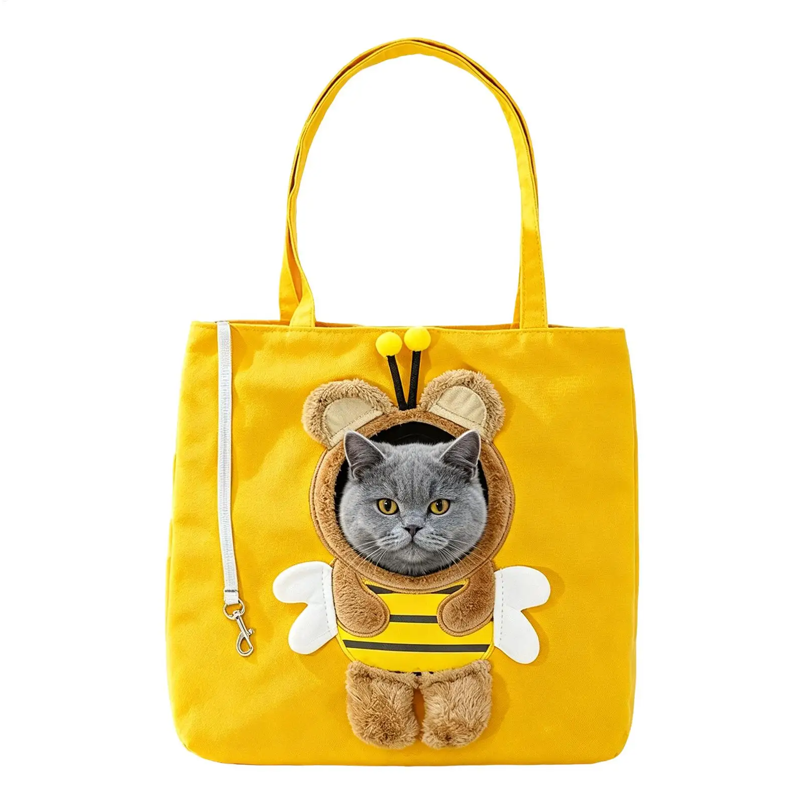 Niedliche Haustier-Tragetasche aus Canvas, Cartoon-Katze, Hund, Tragetasche, Schultertasche, Handtasche, ausbruchsicher, atmungsaktiv, Reise- und Outdoor-Haustier-Tragetasche