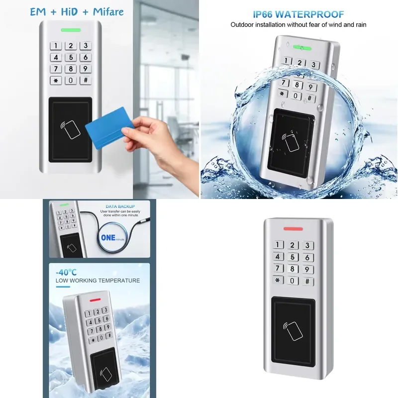 Outdoor Keypad Acess Control System Waterproof Access Control 125KHz 13.56MHz Keypad RFID Access Control