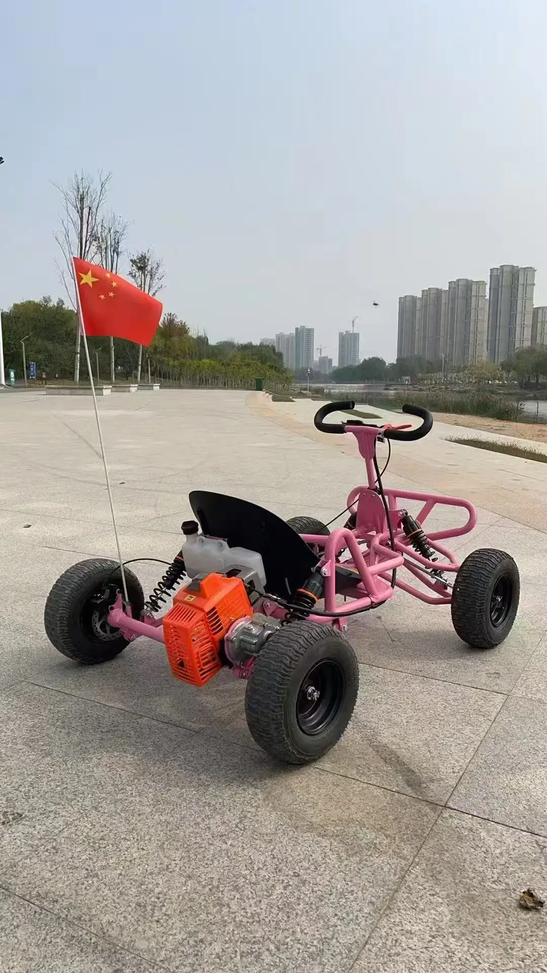 90CC Two-Stroke 2.9HP Multi-Function Outdoor Go-Kart Hydraulic Disc Brake Hand Pull Start Top Speed for Teenagers Adults 180kg