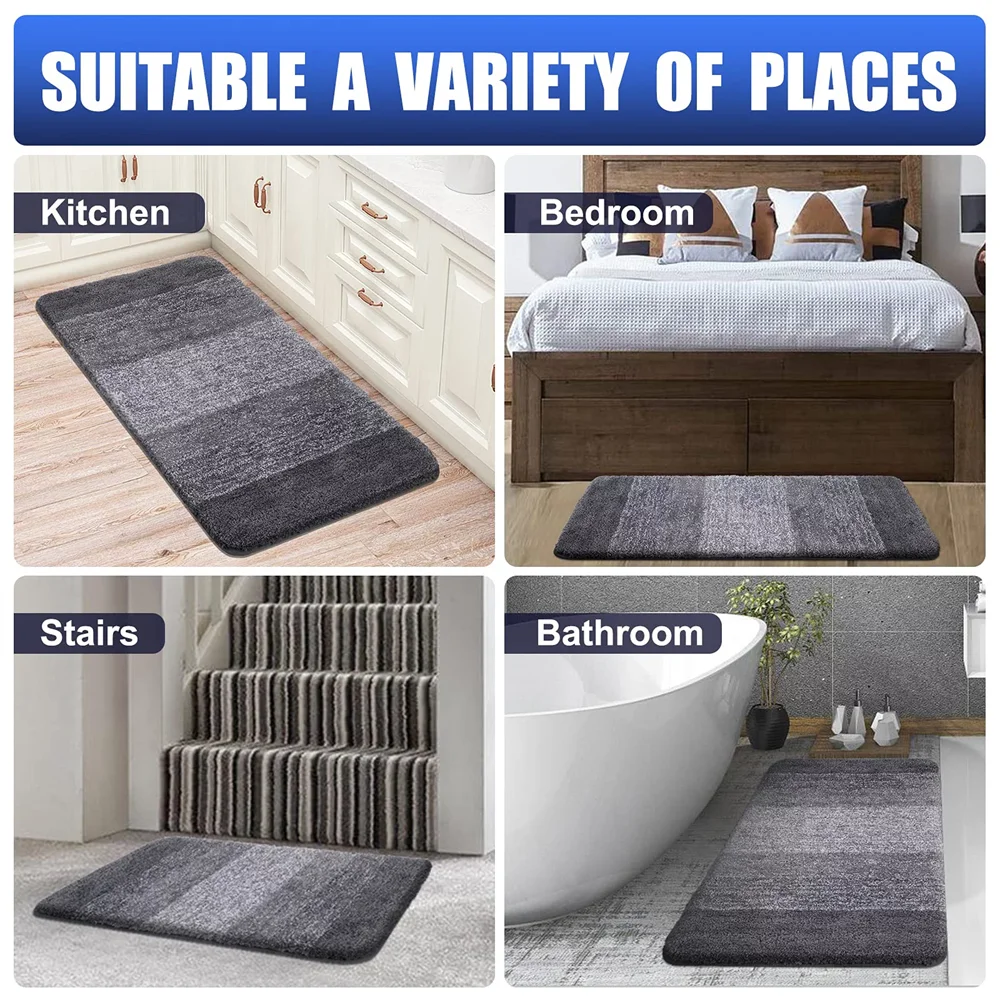 40x60CM Bathroom Rug Soft Foot Mat Absorbent Microfiber Bath Rugs Non-Slip Plush Carpet Wash Dry Bath Mat For Door Floor Shower