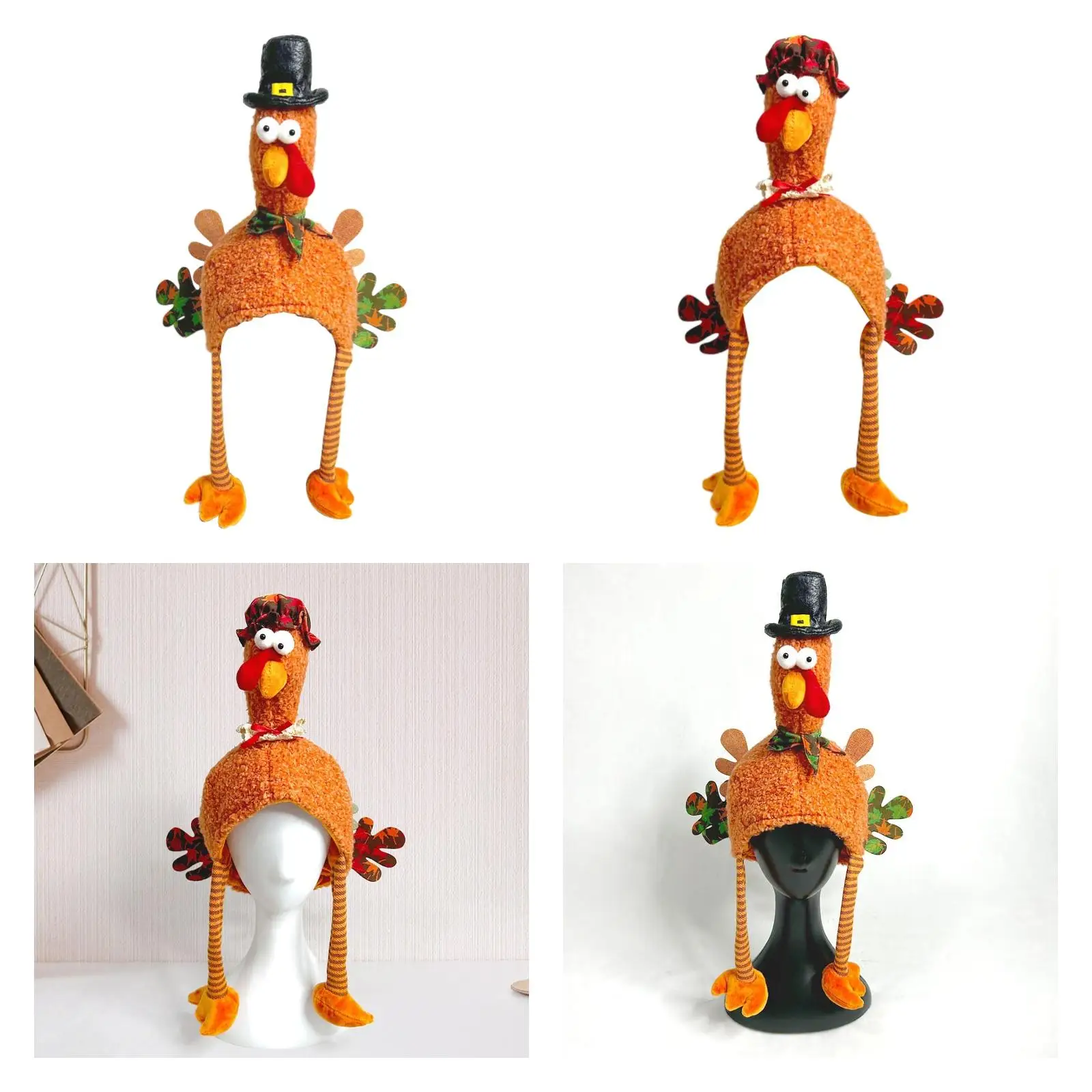 Sombrero de pavo de Acción de Gracias, gorro de terciopelo, adorno hecho a mano, disfraz suave