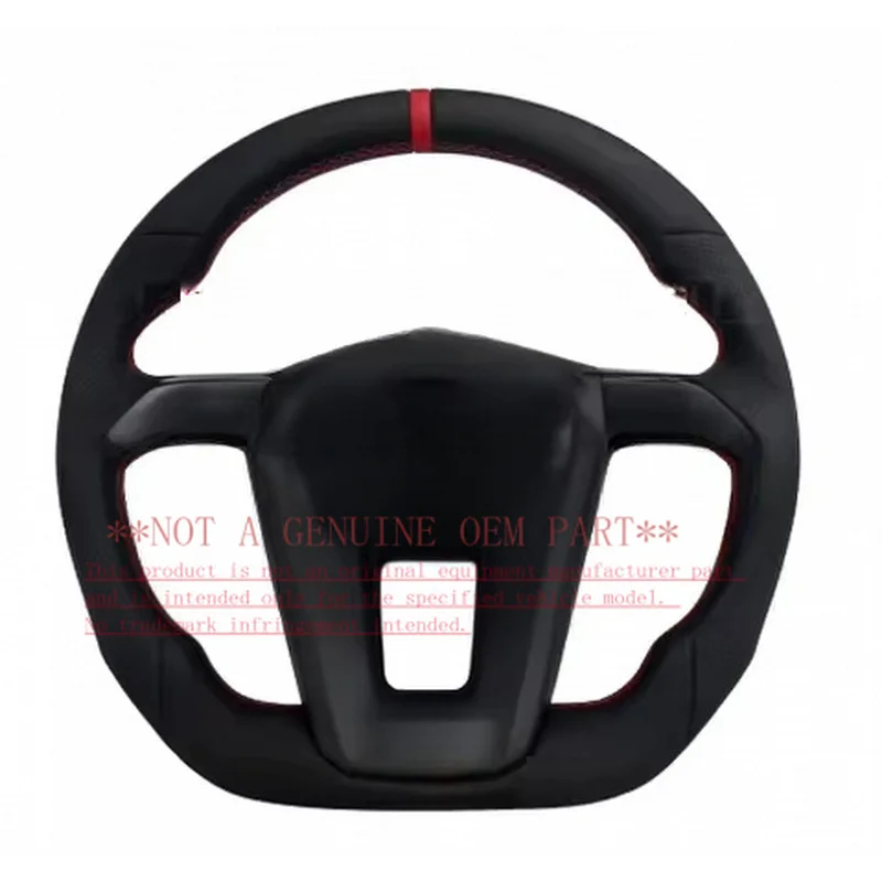 For Toyota LC300 Real Leather Sports Racing Steering Wheel With Horn Button Red Stitch Horn Cover Horn Shell