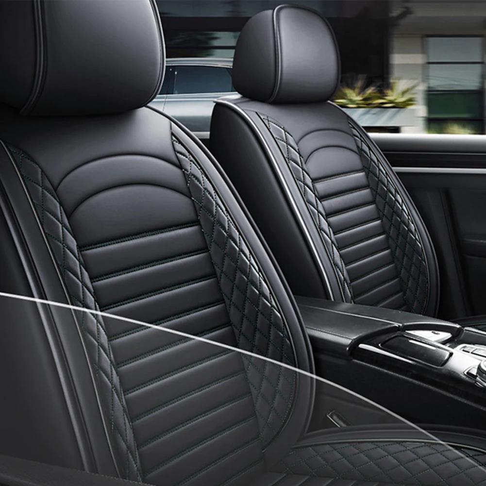 

11Pcs 5 Seats Full Surrounded Seat Protector Leather Vehicle Seat Cushion Front Rear Seats Protective Covers for Most Cars
