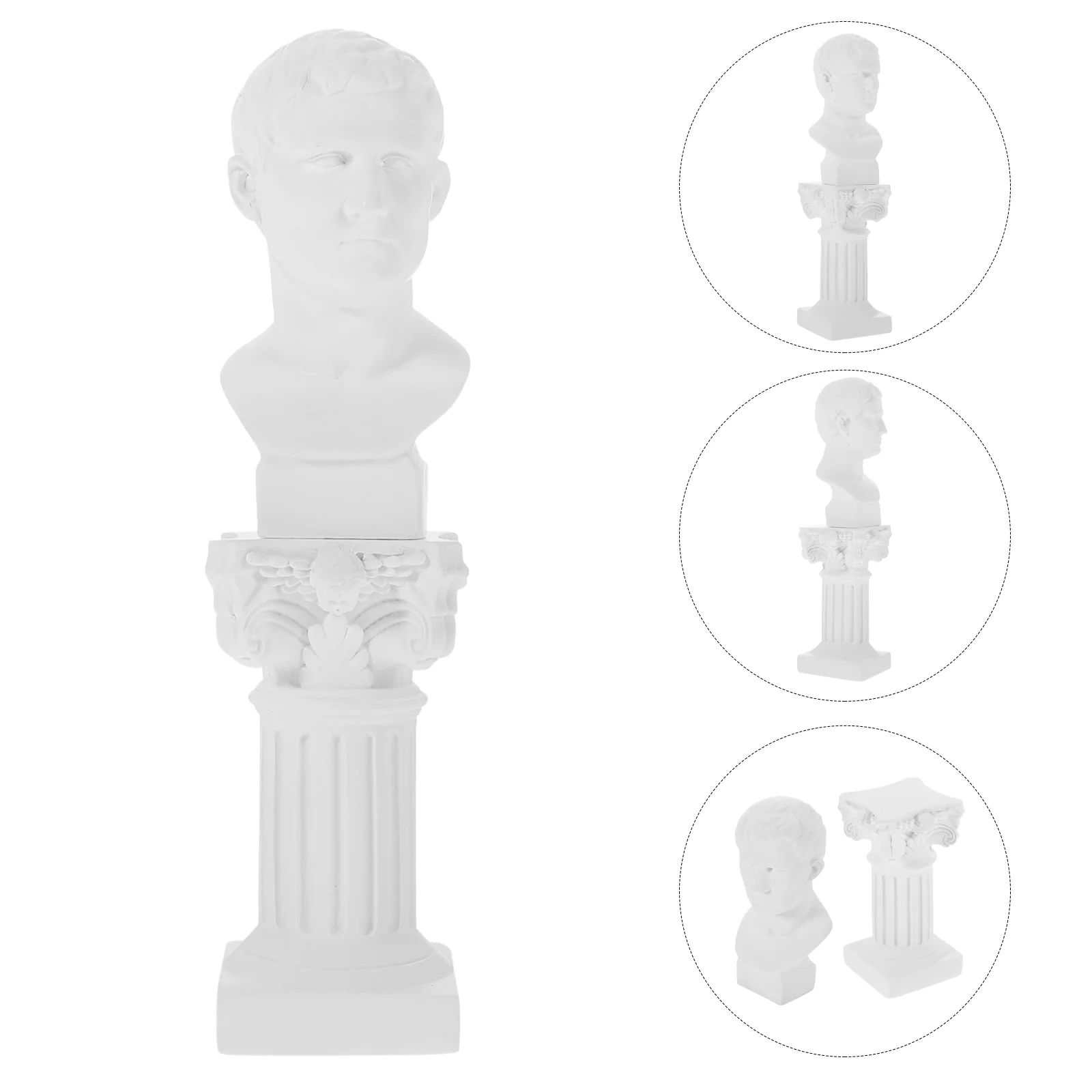 

1 Set Roman Column and Greek Statue Resin Column Stand Desktop Resin Greek Figurine Roman Column Greek Statue