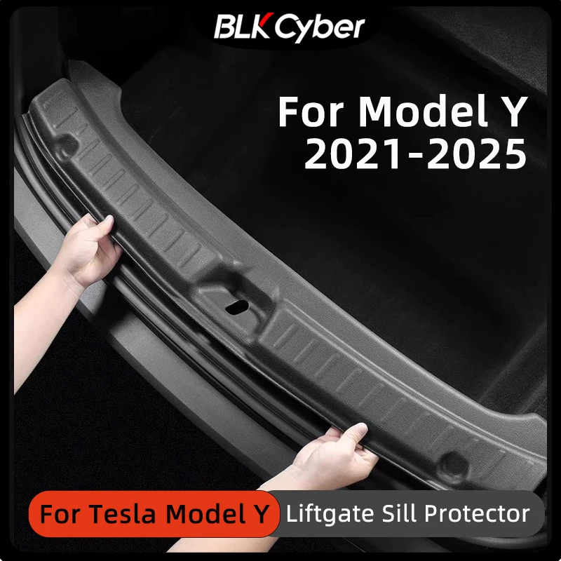 

Для Tesla Model Y 2021-2025 Juniper Launch Защитная пластина на порог багажника TPE Коврик в багажник Защитная накладка на задний бампер Автомобильные аксессуары