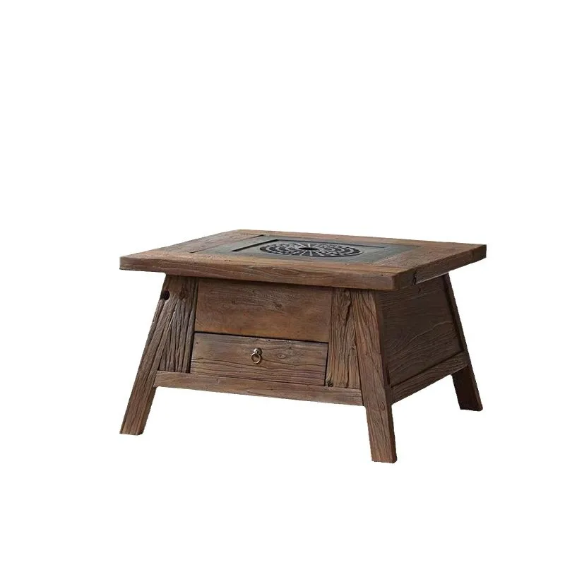 Heating retro tea table Zen B & B tea table tea room medieval weathered square table