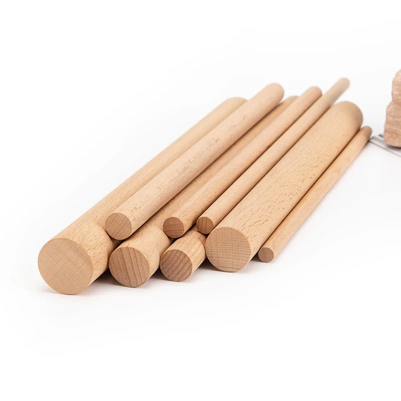 

1/2/5/10Pcs Round Wooden Stick 400mm Long DIY Wood Handmade 10/12/14/16/18/20/22/25/28//30/35/40/45/50/60mm Diameter Woodworking