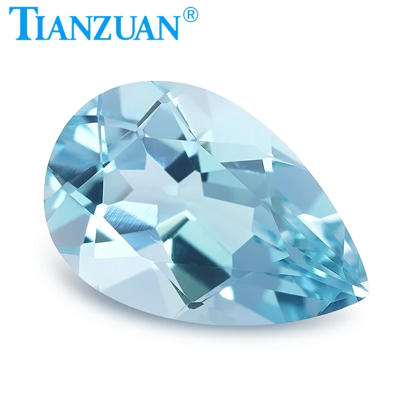 1.13ct Natural Aquamarine Intense Blue Color Pear Shape Brilliant Cut Loose Gem Stone with GRC Certificate