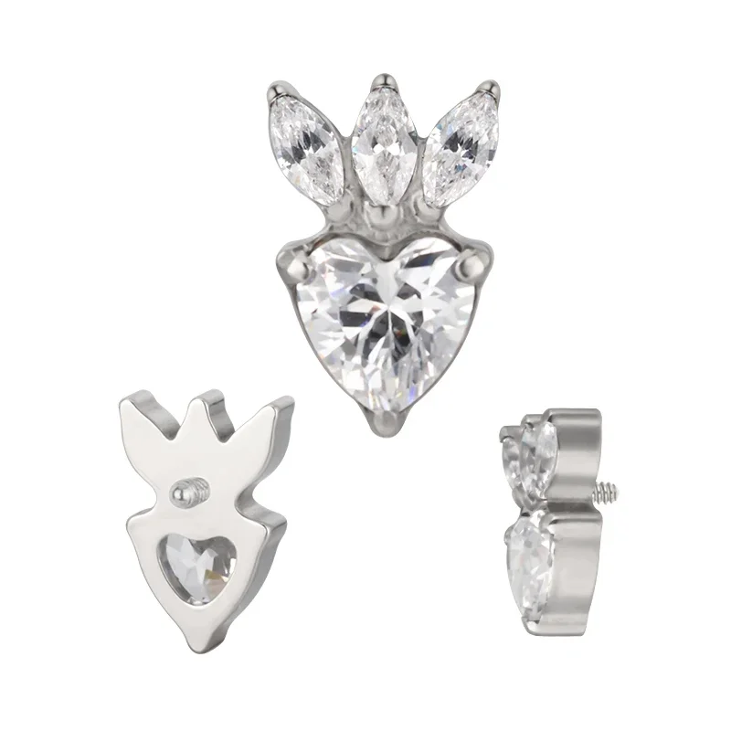 Titanium Spike Mushroom Tear Drop Ear Studs
