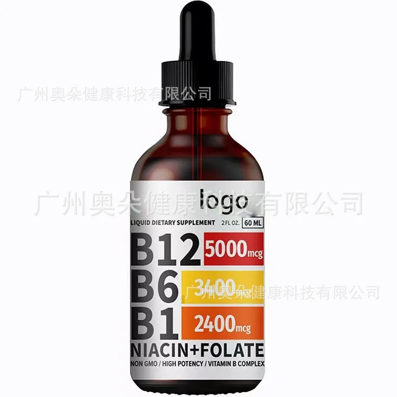 Gouttes liquides de vitamine B12, formule naturelle douce, stimule l'énergie, soutient le système ne