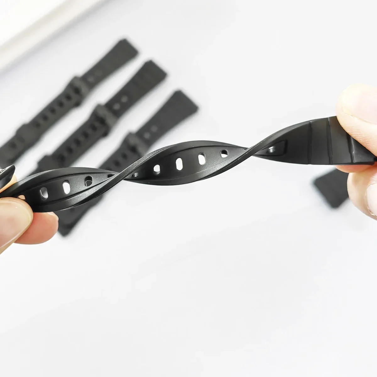 12/14/16/18/20/22 مللي متر الراتنج سيليكون حزام العالمي الأسود PU حزام (استيك) ساعة ل كاسيو F-91W F-84 F-105/108 A-158/168 AE-1200/1300 #3