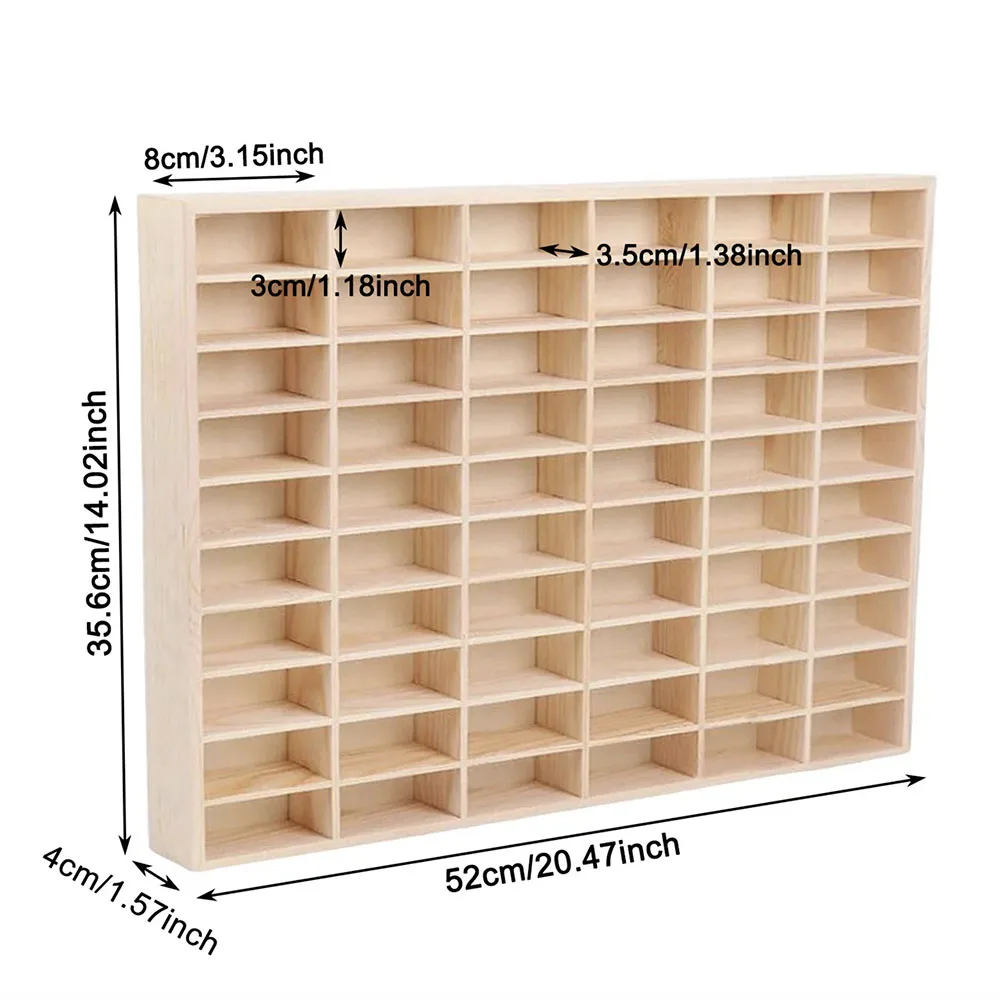 Wooden Jewelry Display Stackable Exquisite 60 Grids Car Toys Holder Portable Ring Earrings Necklace Organizer Box