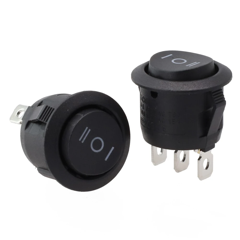 New Practical Rocker Switch Switch Black Round Open/close/open 20mm 3Pins Car Automotive Polyamide Rocker Switch