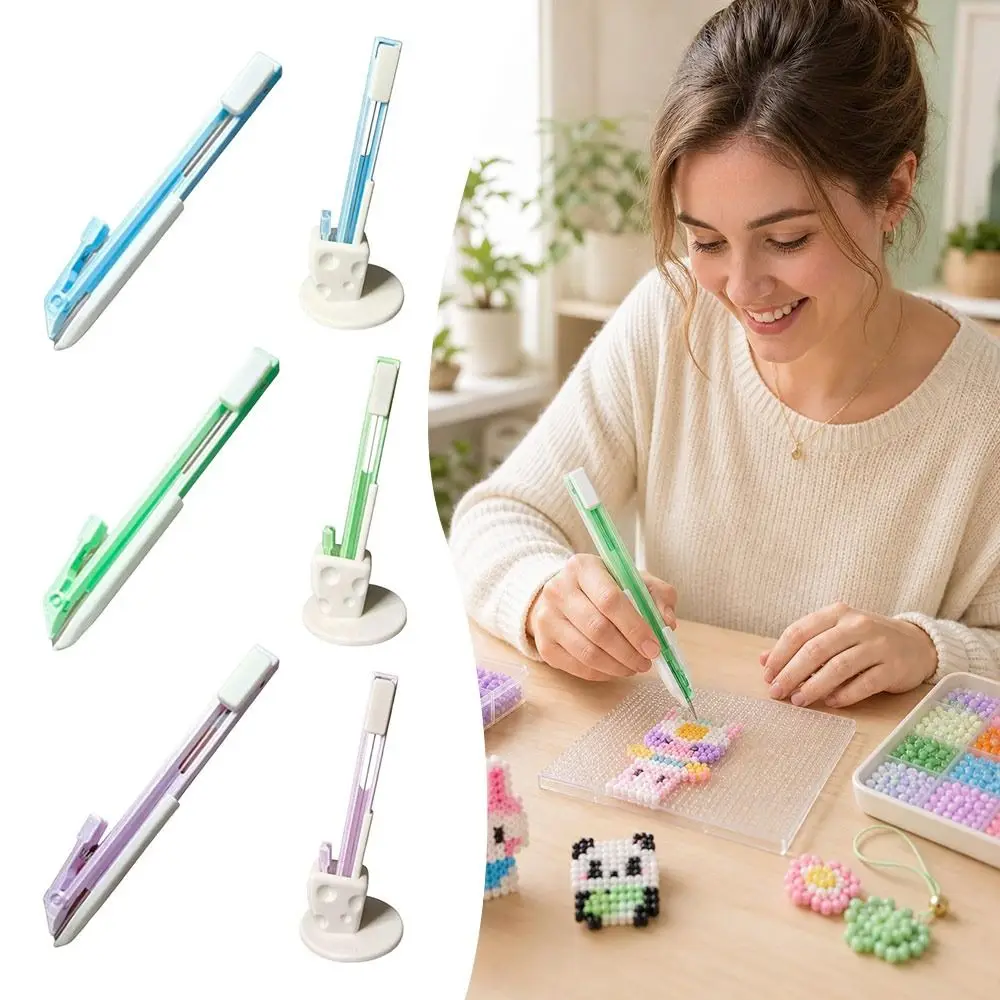 Retractable Fuse Bead Pen Single Needle Smooth Gliding Bead Placement Pen Jam Resistant DIY Educational Toys Perler Bead Pen