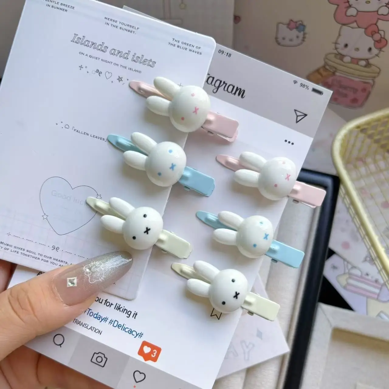 Miffy Rabbit Duck‑bill Hair Clips Kawaii Cartoon Bunny Alligator Hairpin Sweet Girls Bangs Side Hair Barrettes Hair Accessories