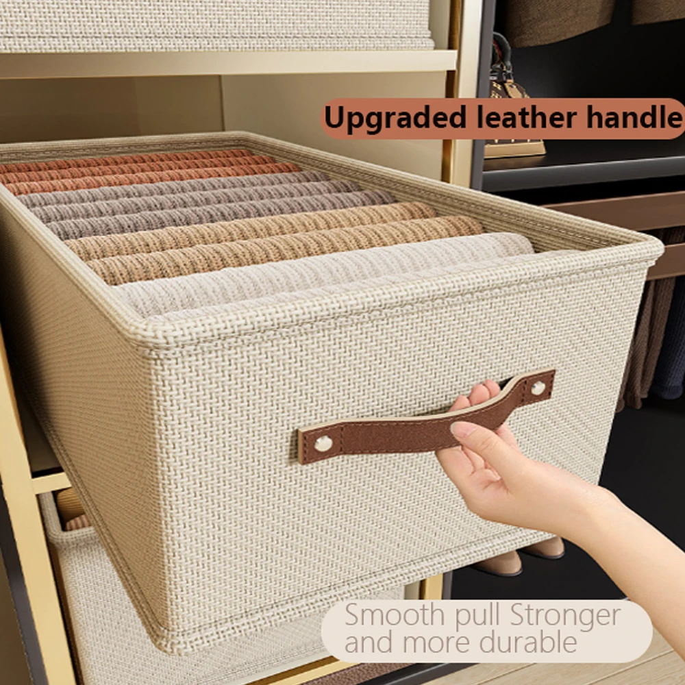 1PC Beige No Storage Box Storage Basket Clothes Storage Uncovered Bottom Shirt Sweater Sock Storage Oxford Cloth