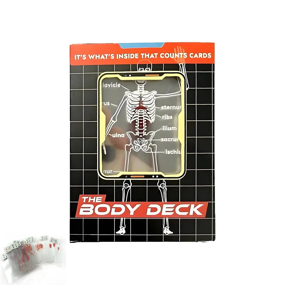 1-4PC Body Deck Skeletonเล่นการ์ดMannequin Body Deck X-Ray DesignTransparent Anatomyโป๊กเกอร์การ์ด 3Dภาพการศึกษาการ์ด