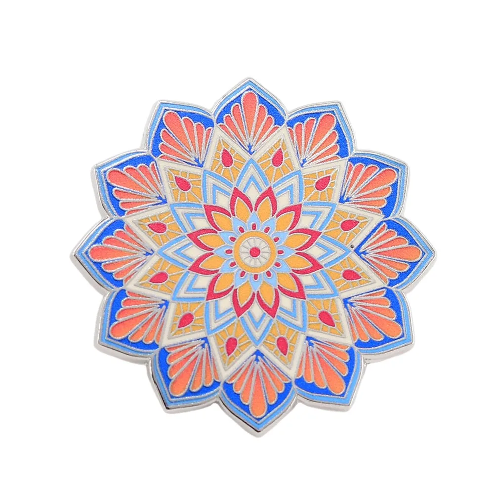 Mandala-Enamel Pin Sacred Geometry Psychedelic Art Badge Meditation-Spiritual Guidance Badge Jewelry Decorative
