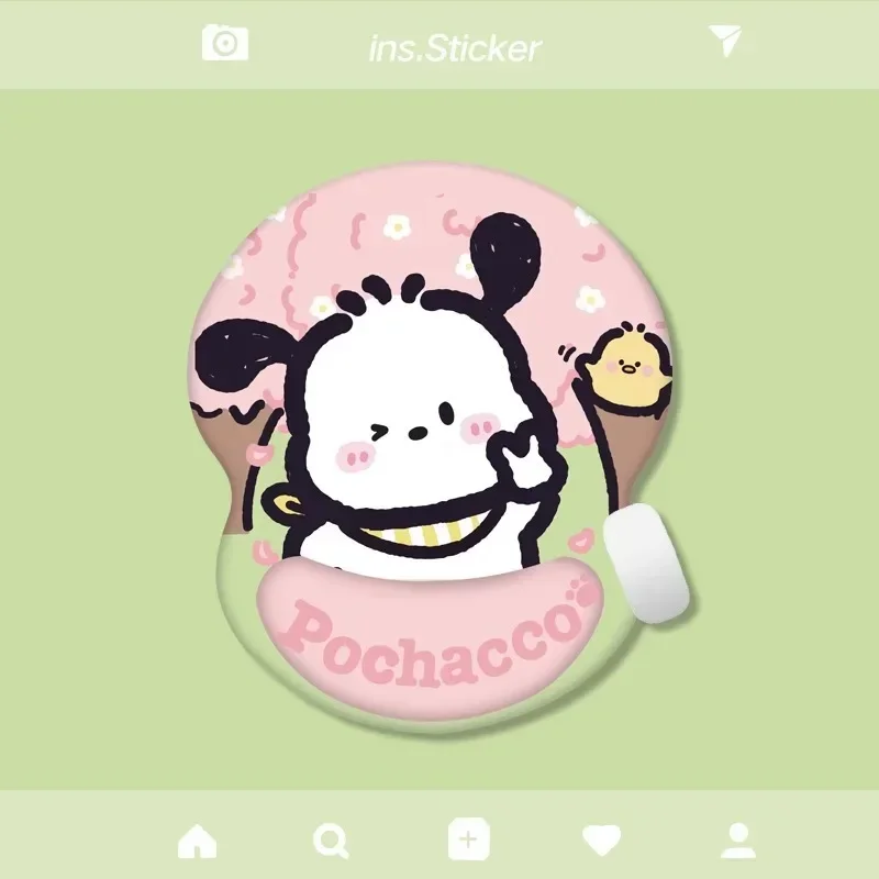 Neues Sanrio Pacha Hund Mauspad Niedliche Animation Handgelenkschutz Kawaii Sakura Computer Schreibtischunterlage Büro Weiches Handgelenkpolster