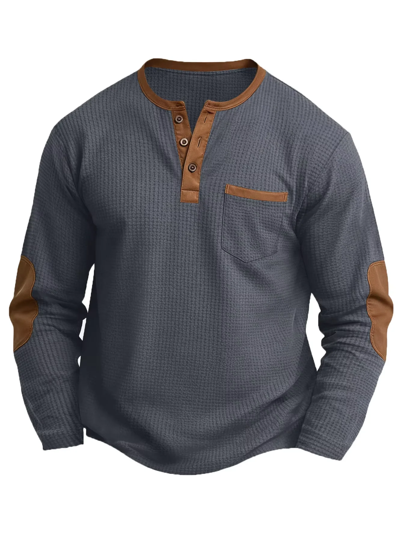 Men's Fashion Splicing Long Sleeved T-shirt Spring Autumn 2026 New Fake Two Piece Base Shirt Comfortable Outdoor Sports Top