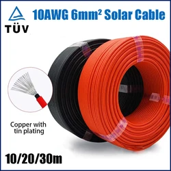 6mm2 10AWG Solar Photovoltaic Cable Tinned Copper Double Layer Insulation PVC TUV Cable For PV Panels Connection