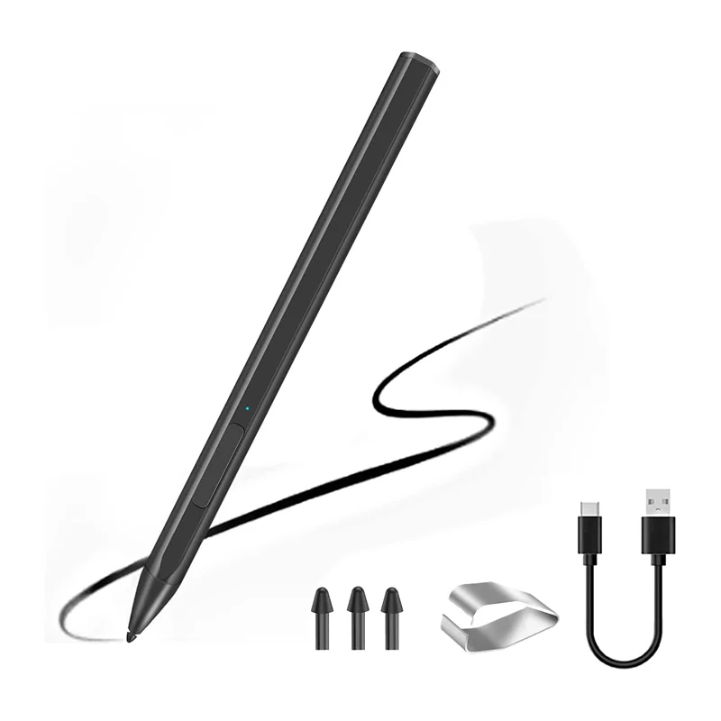 Stylus Pen Magnetic for Surface Pro 3/4/5/6/7 Pro X Go 2 Book Latpop 4096 Levels Pressure Palm Rejection-Black