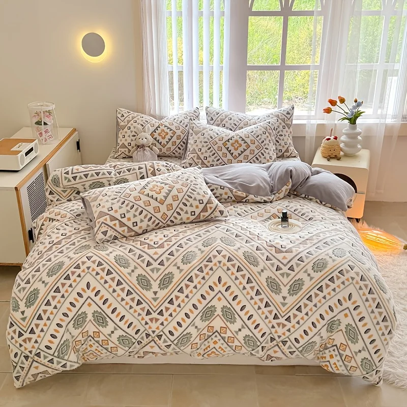 1 قطعة 2026 أحدث مزدوجة الوجهين رمي الصوف بطانية الدفء الشتاء بطانيات السرير/التخييم غطاء سرير مزدوج المفرش على السرير