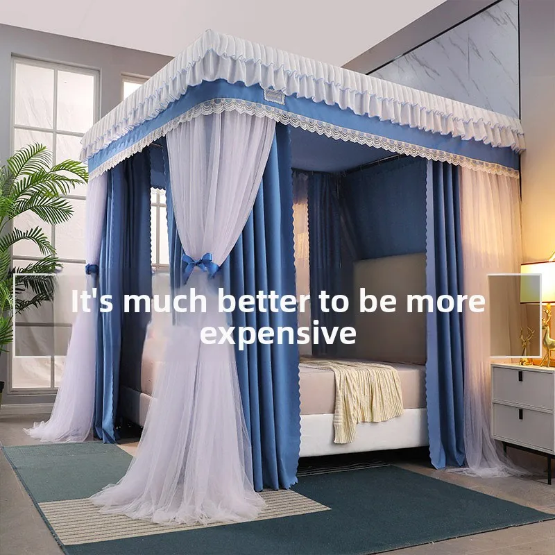 

2025 New Style Integrated Bed Curtain Dustproof Top Mosquito Net Curtain Bedroom Use Floor Standing Light Blocking