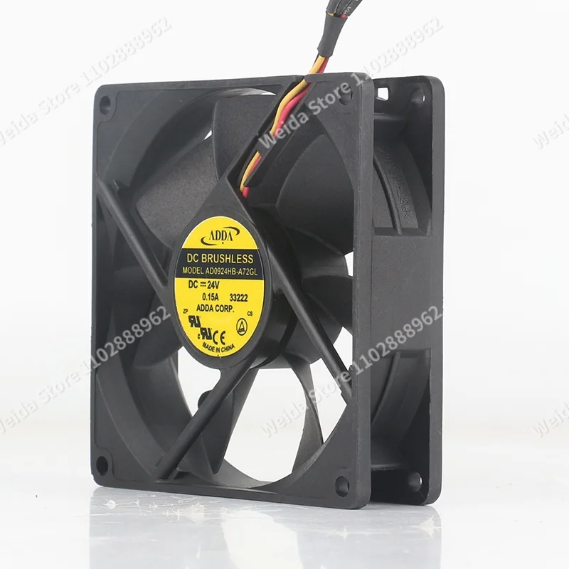 ADDA 5V 12V 48V DC 24V 0.15A 9025 90X90X25MM Double ball bearing frequency converter AD0924HB-A72GL 9 cm 3-wire fan detection
