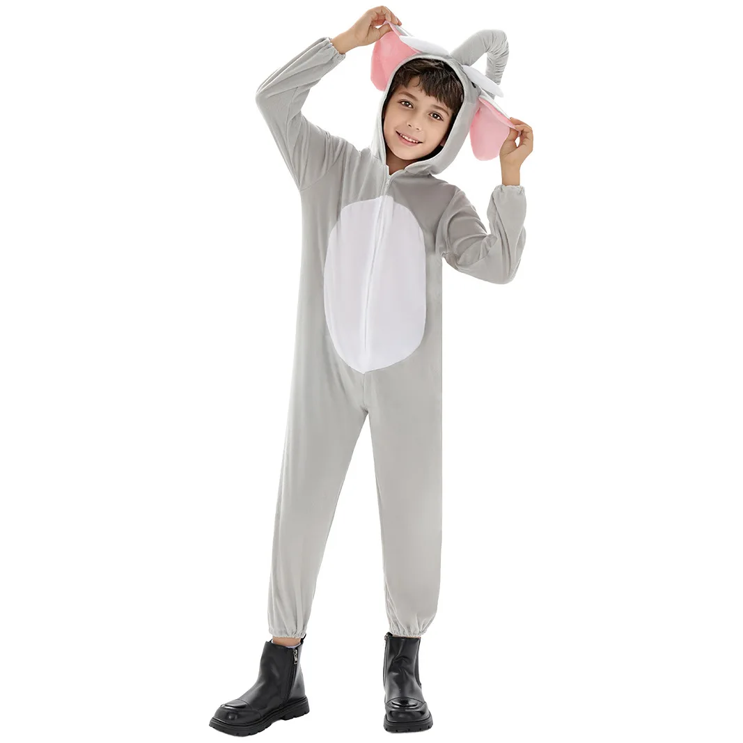 

Kids Boys Girls Animal Elephant Role Play Jumpsuit Set Children Christmas Stage Performance Outfit Halloween Cosplay Costumes